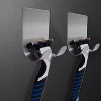 new adhesive shaver shelf stand viscose rack hooks bracket shaving hanger stainless steel bathroom kitchen men razor wall organi