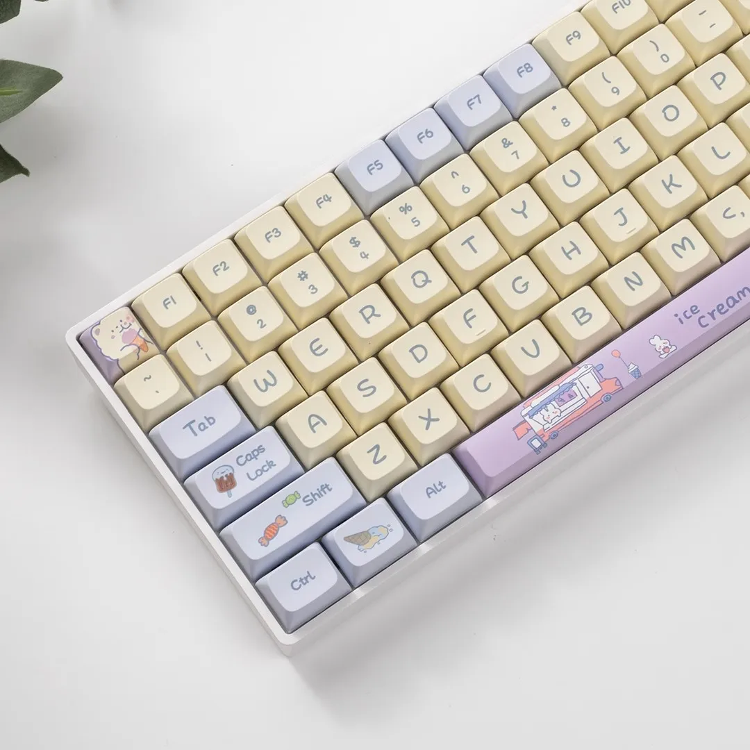 

133Keys Cute Ice Cream Theme PBT Keycaps XDA Profile Dye Sub Keycap For 61/64/68/84/75/87/96/104 Layout Mechanical Keyboard Caps