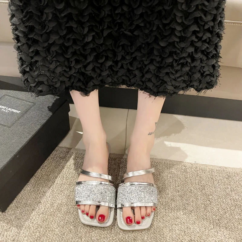 

Women's Shoes 2023 New Basic Women's Slippers Summer Fashion Slippers Women Flat with With Diamond Shoes Ladies Zapatos Mujer