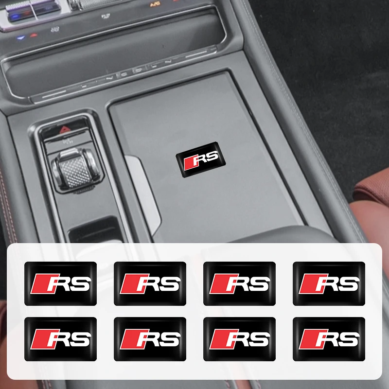 Автомобильные 3D наклейки с эмблемой для украшения интерьера аксессуары Audi RSQ3 RSQ8