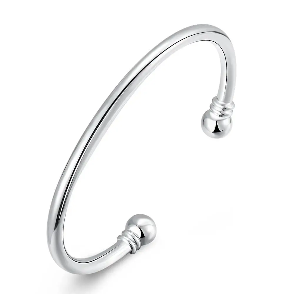

Men's Double Bead Bracelet Fashion Round Shape Silver Jewelry Bracelet
