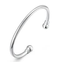 mens double bead bracelet fashion round shape silver jewelry bracelet