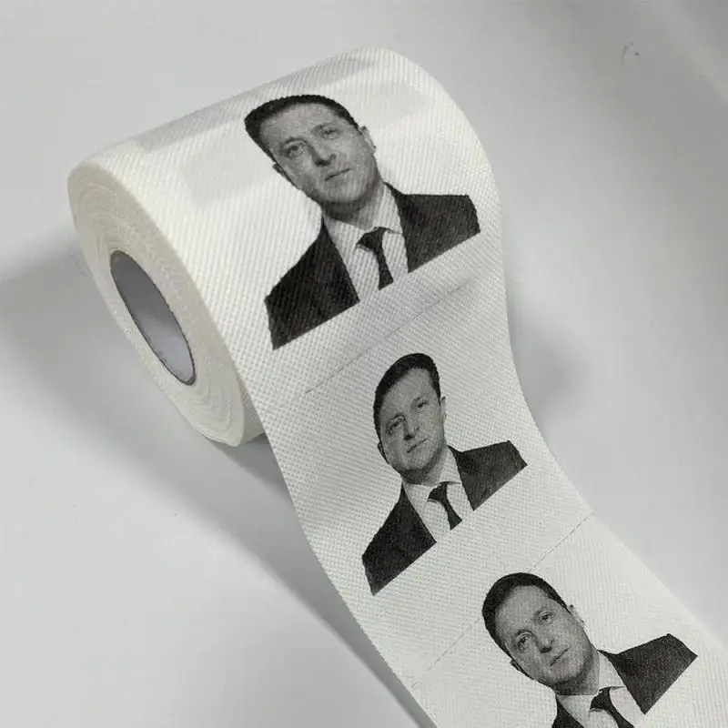 Рулон туалетной бумаги с принтом президент Украины зеленски, новинка, подарочная бумага для ванной комнаты, 3-слойная Автомобильная бумага, полотенца, бумажные полотенца, внутренние детали