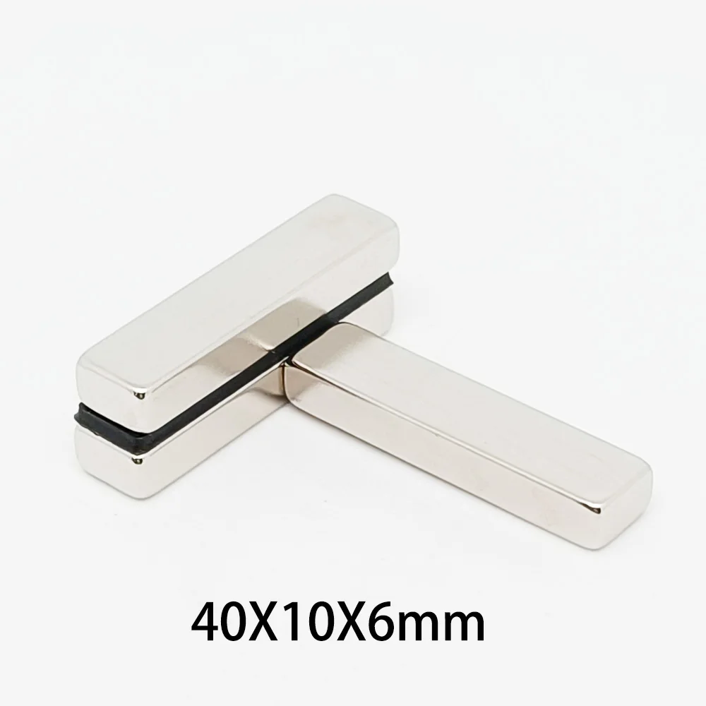 1/2/5/10/15/20PCS 40x10x6mm Thick Rectangular Neodymium Magnet 40*10*6 Strong Powerful 40x10x6 Block Search Magnets