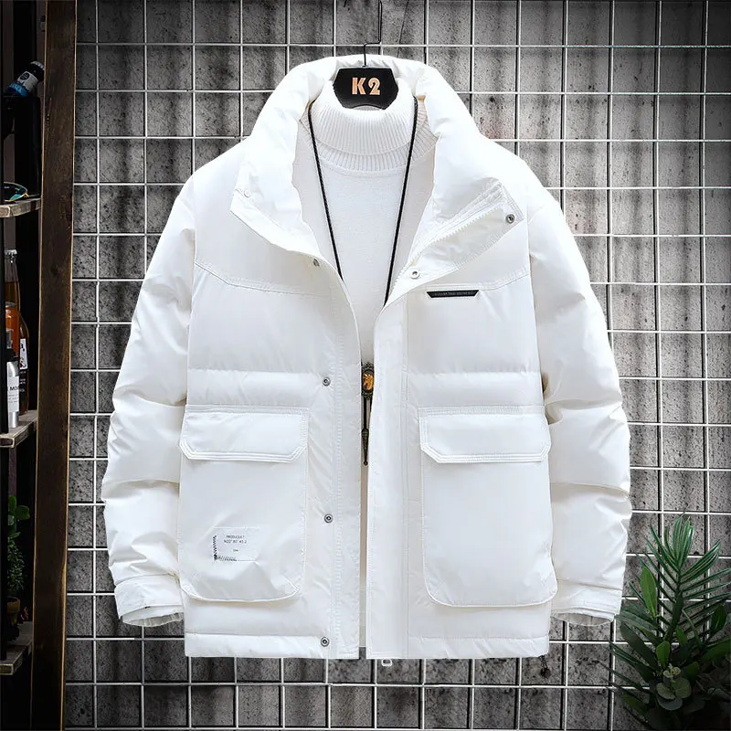 2022 Large Size Down Jacket Male New Thick and Fat Casual Handsome Loose Collar Cold Warm Coat