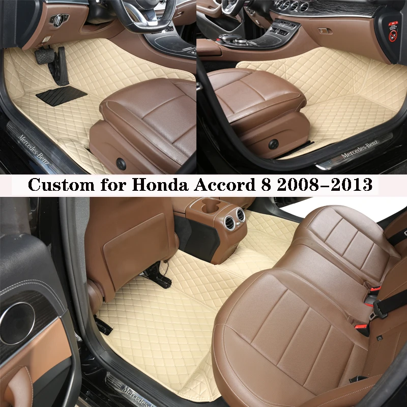 

Car Floor Mat For Honda Accord 2008 2009 2010 2011 2013 Rugs Panel Protective Pad Premium Custom Leather Foot Carpet Accessories