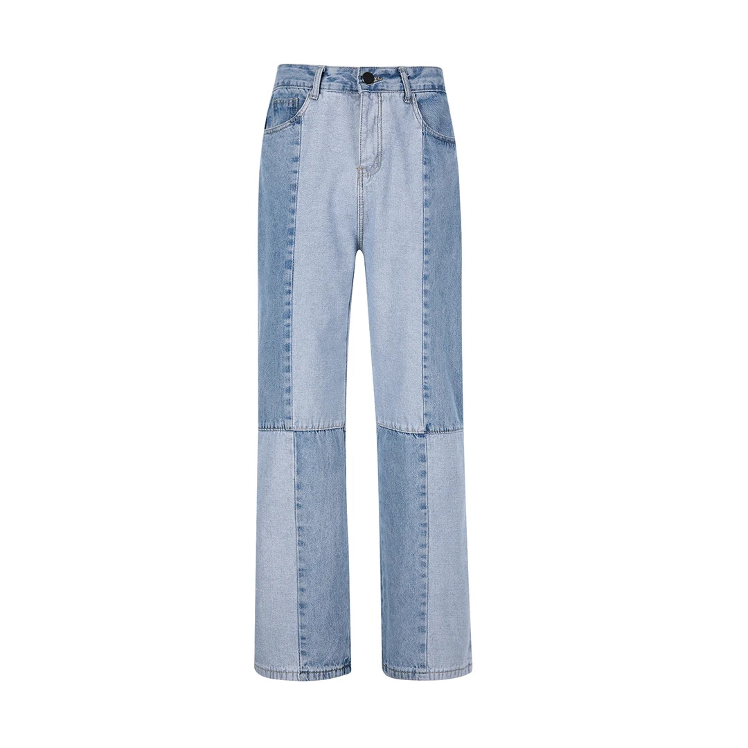 Patchwork Pants Men Plus Size Jeans Man Pants Baggy Straight Legt Blue Jogging Grafitti Jean Large Men's Hip Hop Fashion Cargot