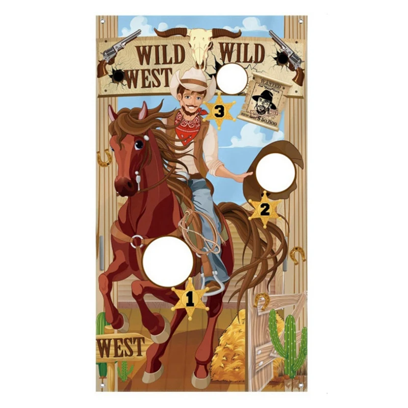 

Hot SV-Western Party Cowboy Toss Games with 1 Bean Bags, Fun Western Game for Kids and Adults Decorations and Supplies