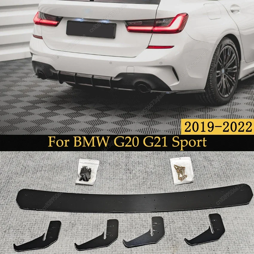 Для BMW G20 G21 M Sport черный передний бампер сплиттер губный спойлер диффузор защита