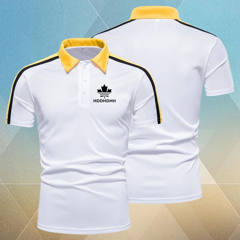 

Men's Casual Polo Color Matching Slim Shirt New Summer Fashion T-Shirt