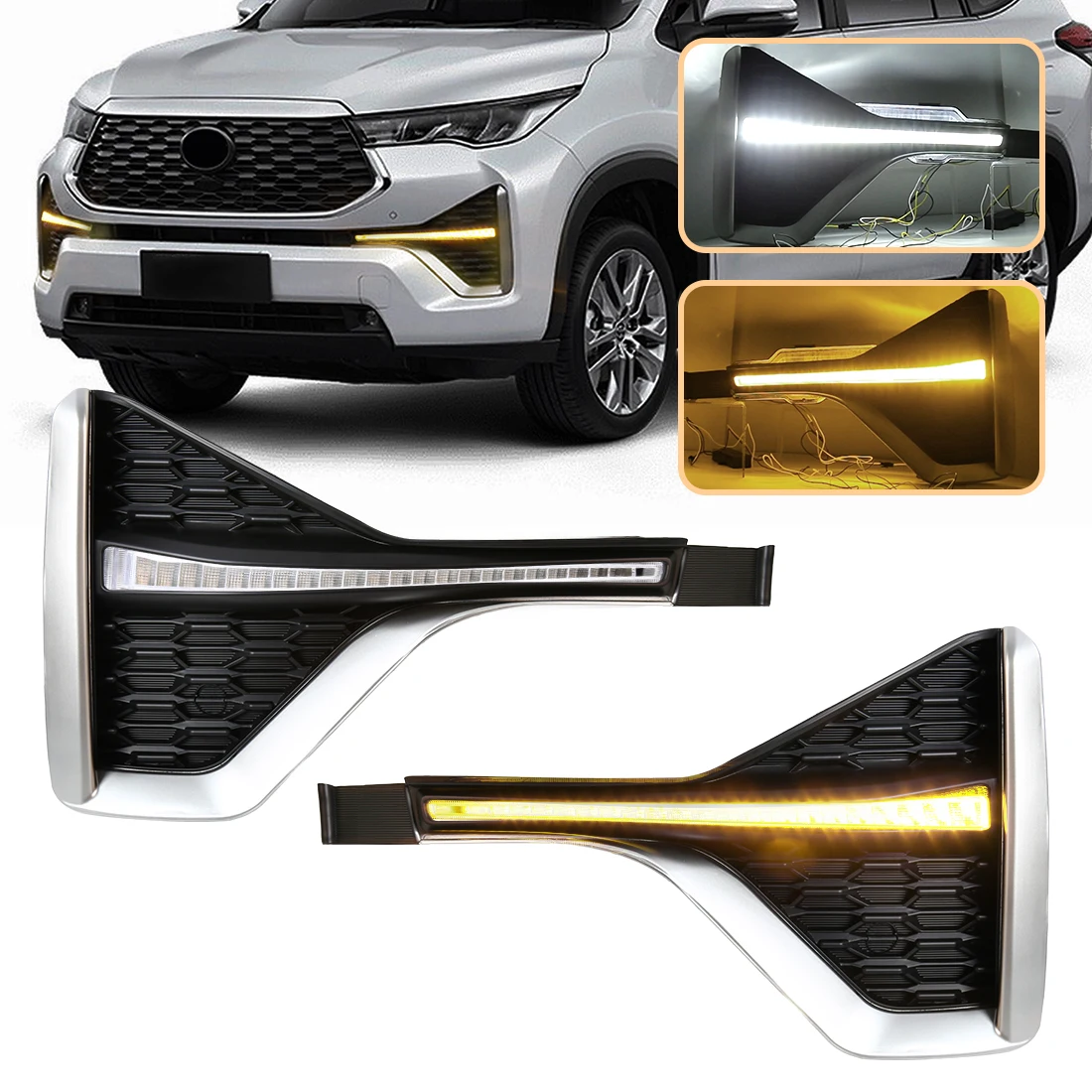 Автомобильные дневные ходовые огни для Toyota Innova 2022 2023 2024 указатели поворота