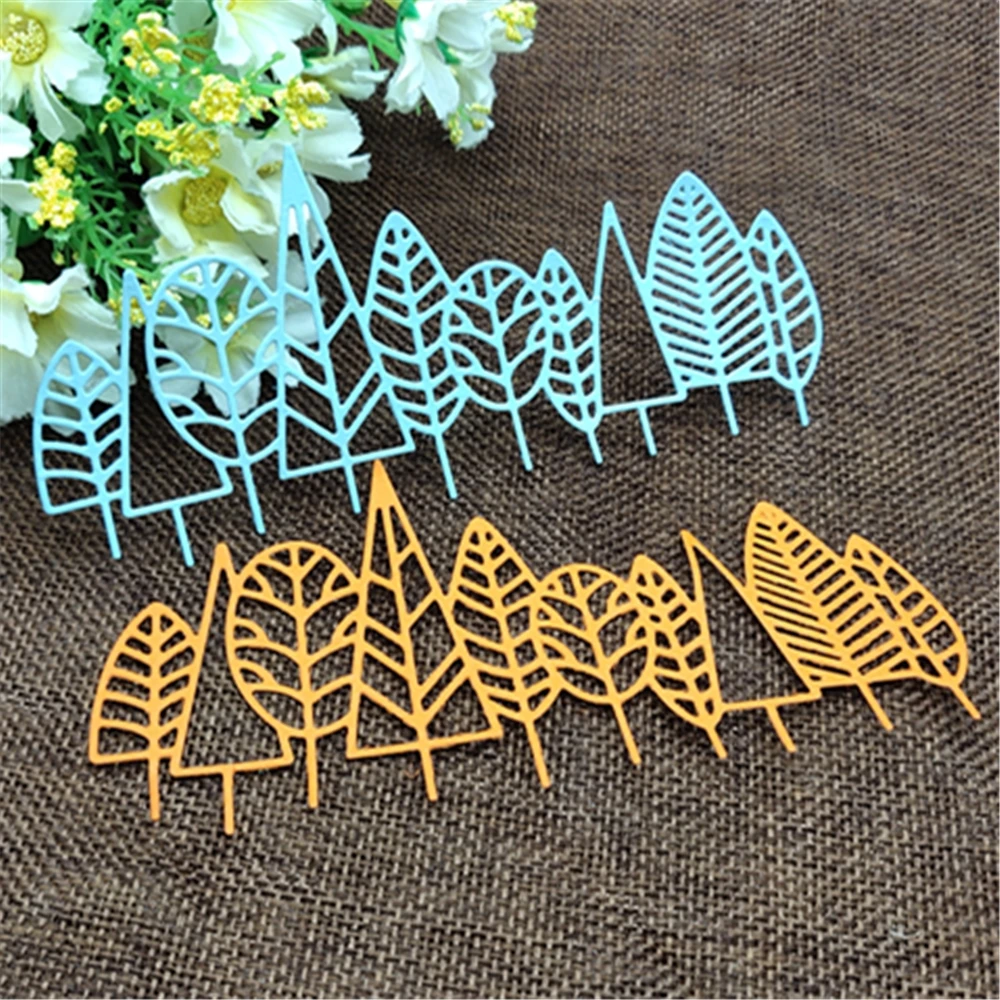 Металлические штампы с листьями форма круглое отверстие этикетка скрапбукинг