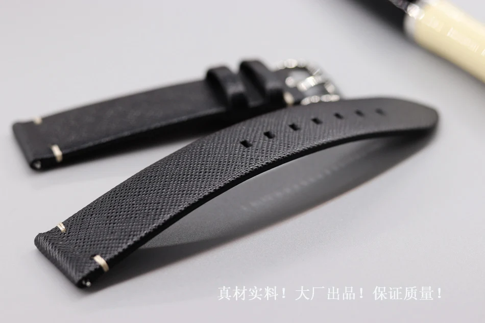 

18 19 20 21 22mm Black Thin epsom Genuine Leather Watch Belt Handmade Watch Accessories Strap Band Quick release Top Watchbands