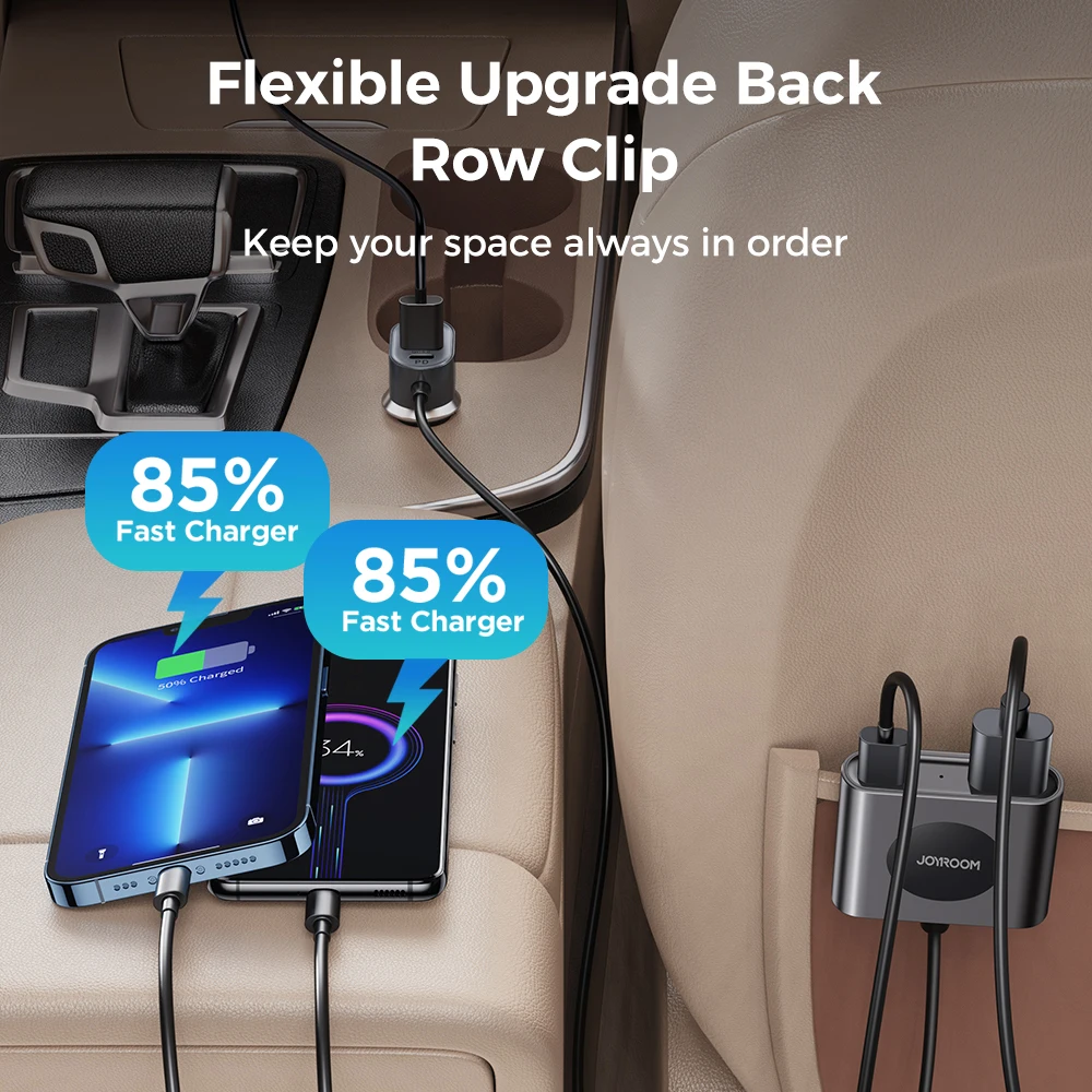 joyroom 5 in 1 fast car charger 72w usb c car charger pd 3 0 qc 4 0 3 0 pps 25w type c multi car charger adapter with 1 5m cable free global shipping