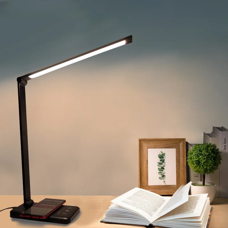 

Настольная лампа с защитой глаз и USB, светодиодные настольные лампы, 5 регулируемых уровней, сенсорная Ночная лампа для спальни, прикроватная лампа для чтения, высокое качество