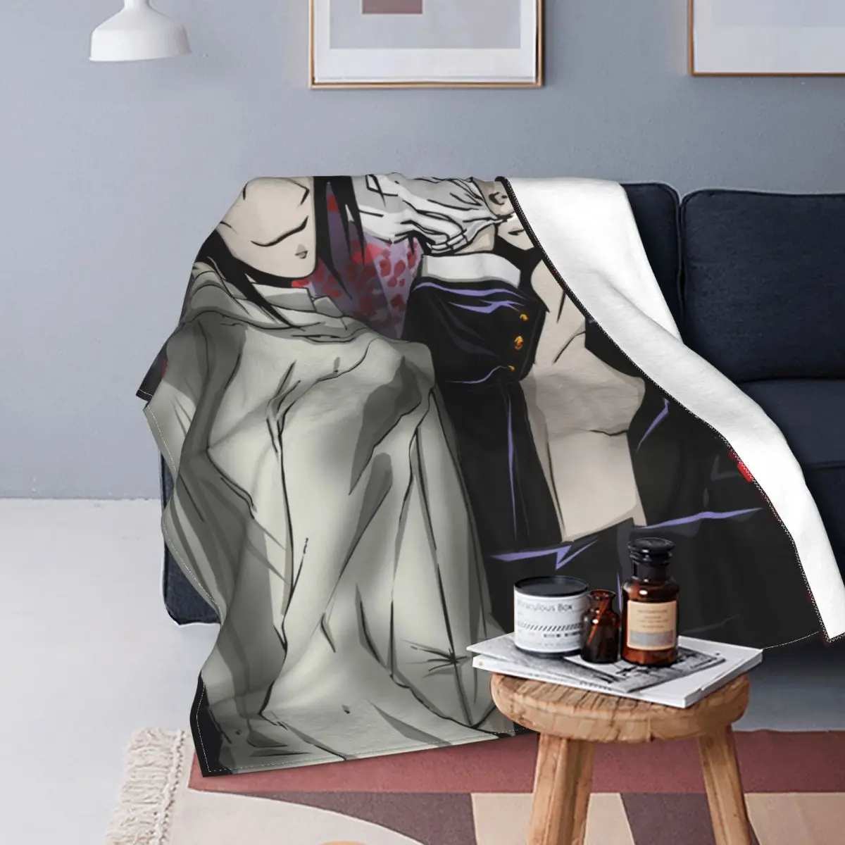 

Sebastian Michaelis Devil Fleece Blankets Black Butler Anime Custom Throw Blanket for Home Bedspreads