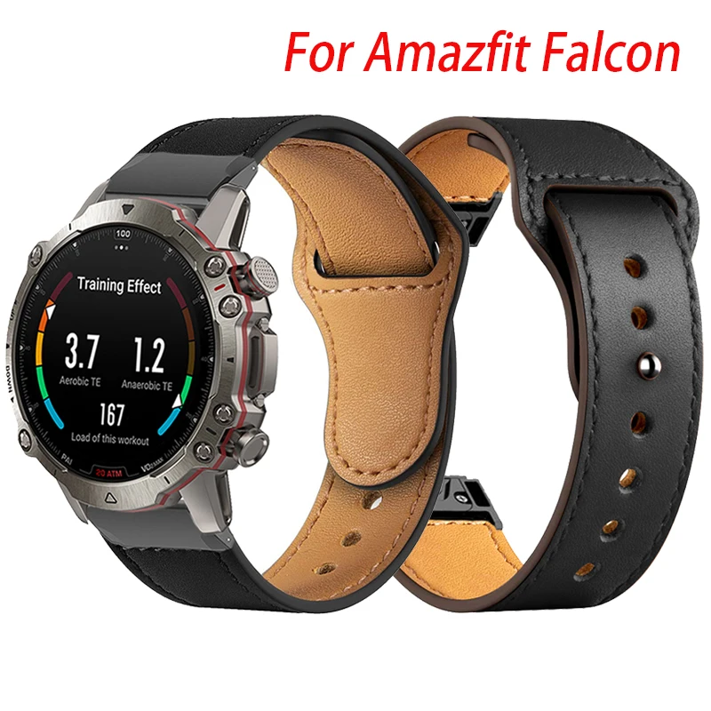 

For Amazfit Falcon Leather Strap Watch Accessories Quick fit Release Watchband belt For amazfit falcon Wristband FALCON Bracelet