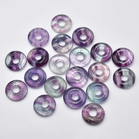 20 шт./партия, подвеска-пончик с натуральным камнем