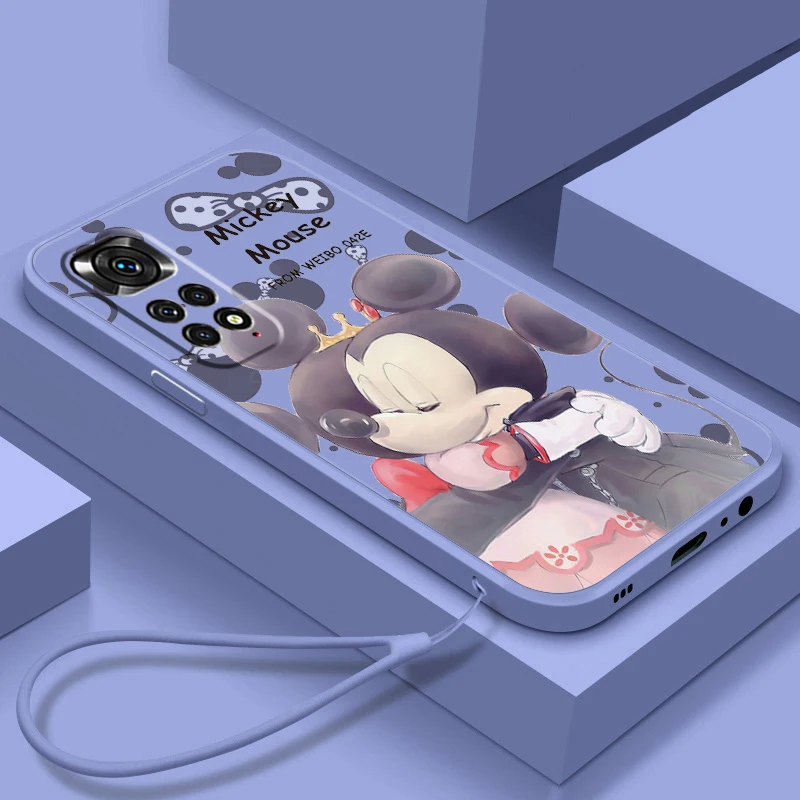 

Cute Disney Minnie Phone Case For Xiaomi Redmi Note 12 11T 11S 11E 10S 10T 10 9T Pro Plus Liquid Rope Funda Cover