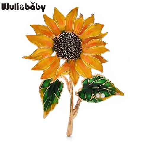 Броши Wuli&baby с подсолнухом