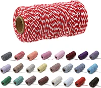 100mroll cotton bakers twine string cord rope two color cotton craft twine home textile gift packaging christmas wedding decor