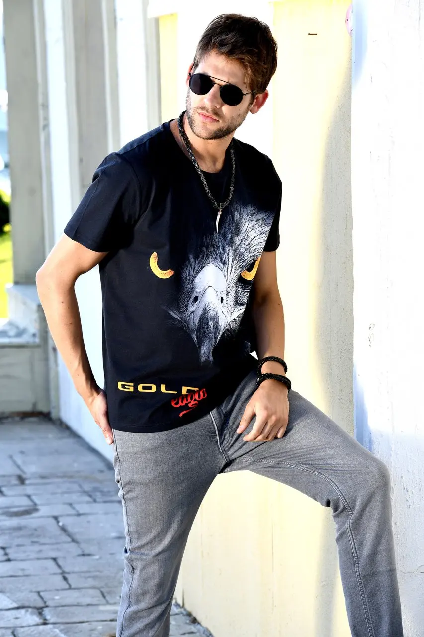 Всесезонная футболка унисекс из натурального хлопка для мотоциклистов с золотым