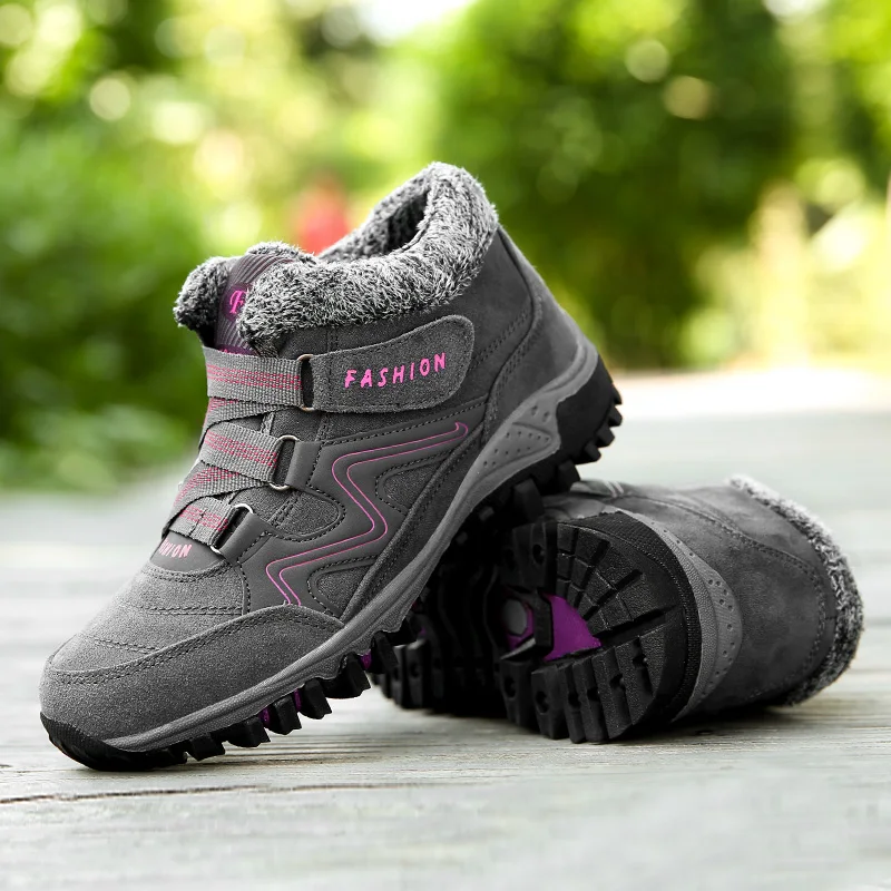 Winter Sneakers Warm Hiking Shoes Men Women Hoop Loop Cozy Shoes Anti-slip  Couple Walking Shoes Size 35-45