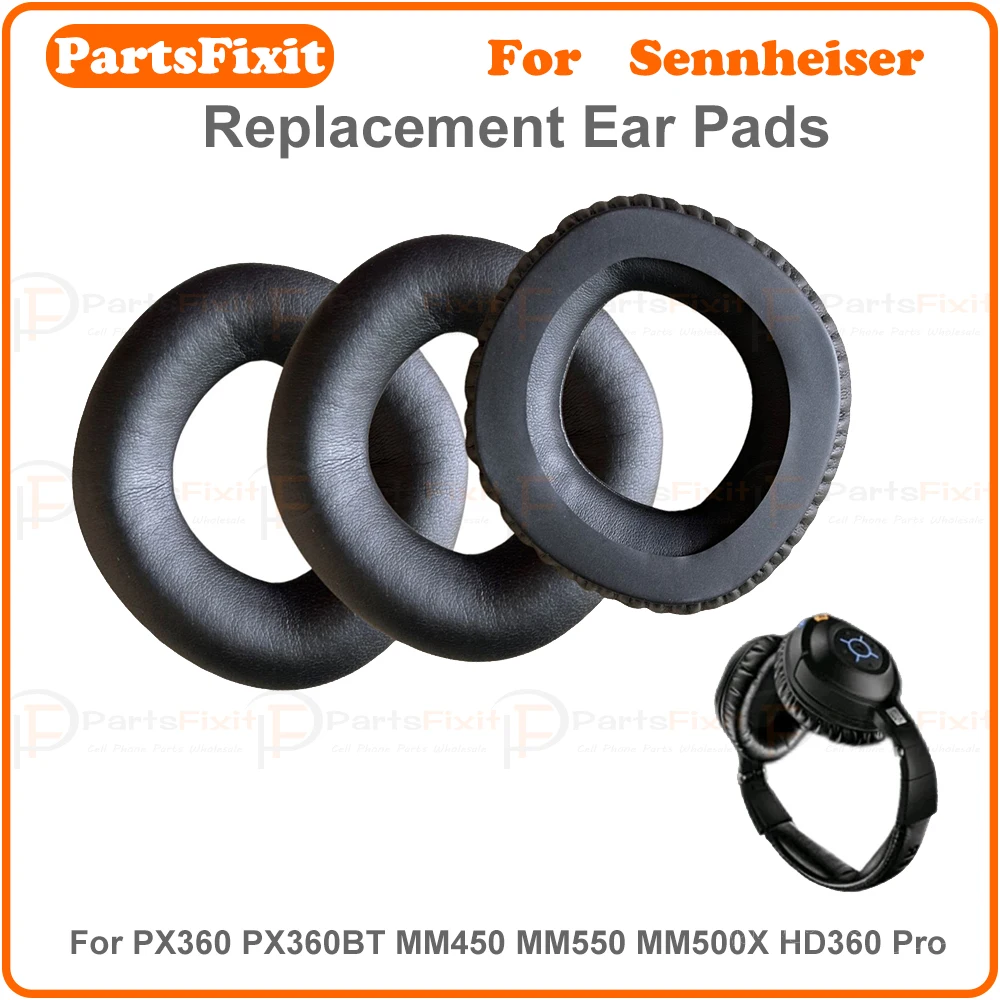 Фото Сменные амбушюры для наушников Sennheiser PX360 PX360BT MM450 MM550 MM500X HD360 Pro |   Наушники из мягкой протеиновой кожи с губкой №1