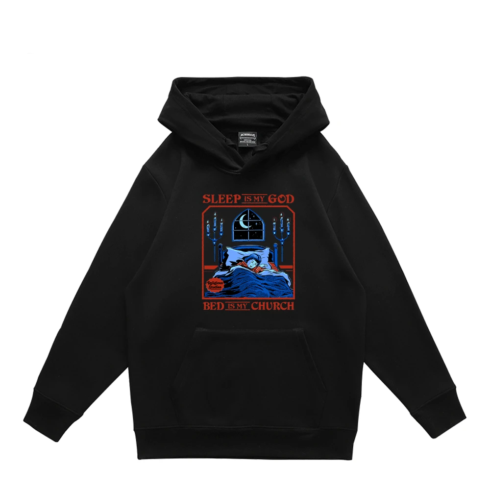 

Sleep Is My God Japanese Manga Print Hoodies College Couple Trend Black Sweatshirt Anime Hoodie Men Women Fleece Pullover Coat