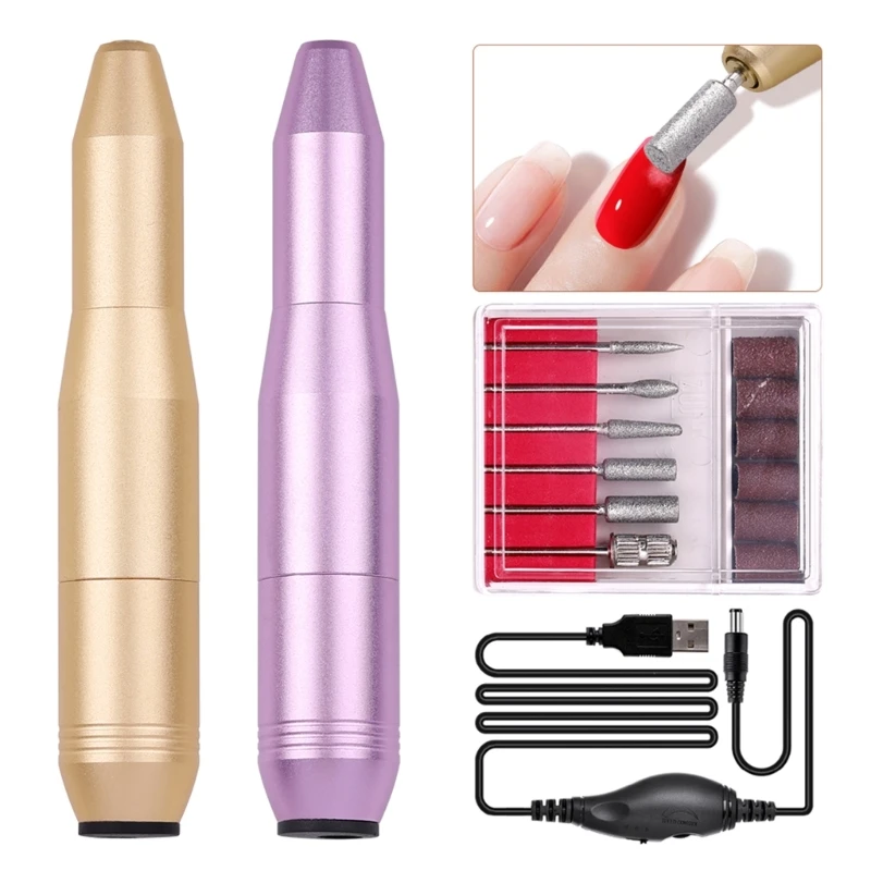 

Nail File Drill Electric Nail Polishing Pen Manicure Machine Set USB Control