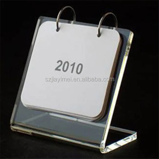 Custom wholesale transparent different styles of acrylic calendar desk calendar