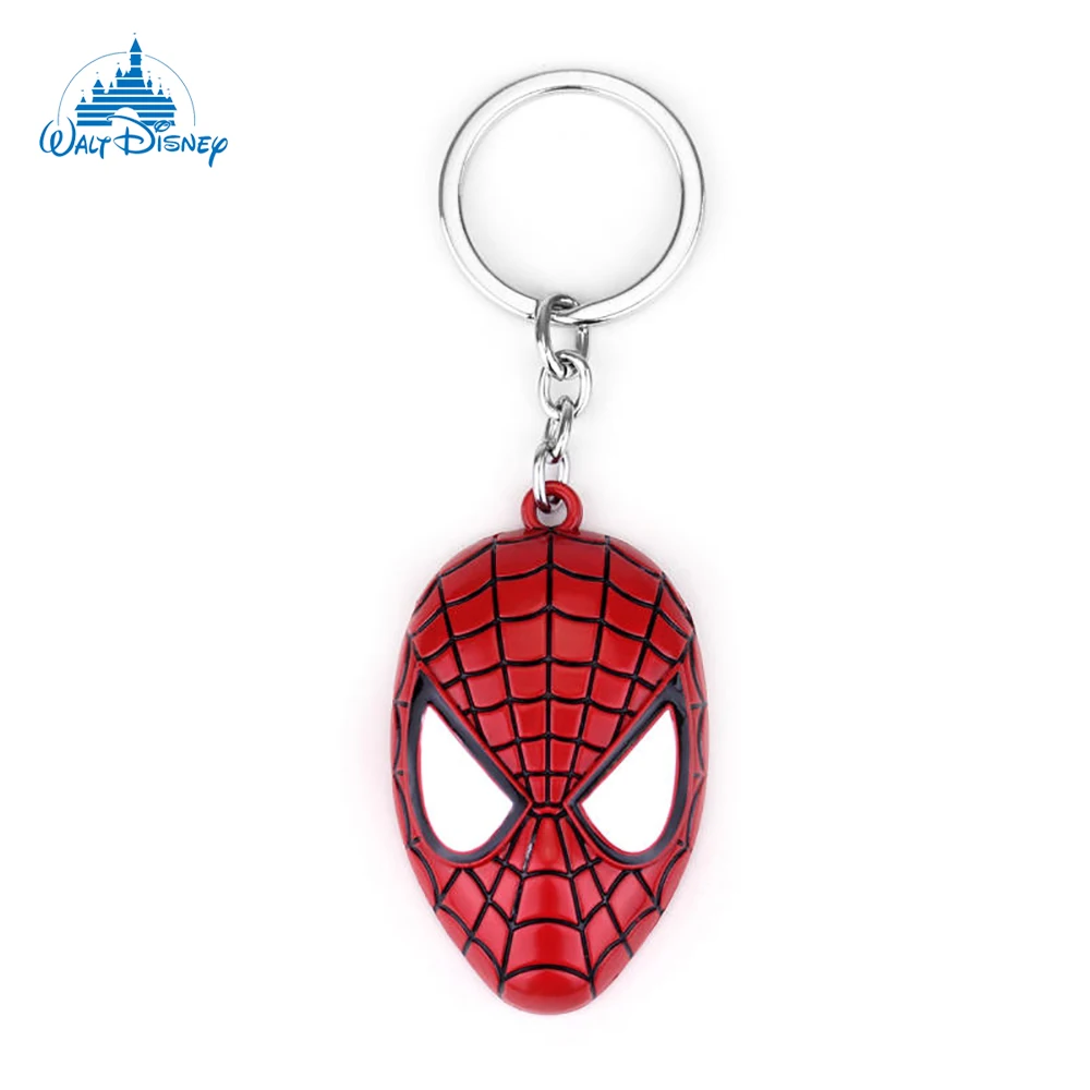 

Disney Marvel Avengers Spiderman Pendant Keyring Superhero Peter Trendy Logo Mask Keyholder Fashion Keychain Gift for Fans