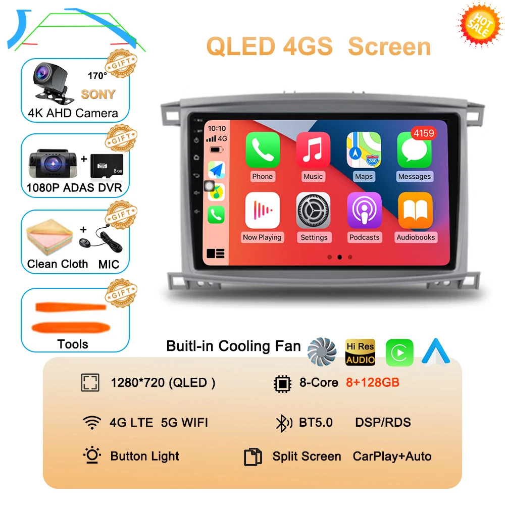 

Android 15 4G Carplay автомобильный радиоприемник мультимедиа GPS для Toyota LAND CRUISER 100 2002-2007 2din авто радио стерео