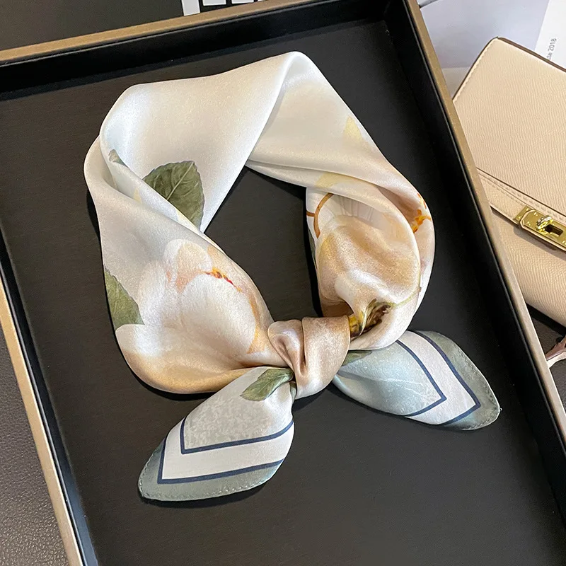 Роскошный брендовый квадратный шарф из 100% натурального шелка женский шейный