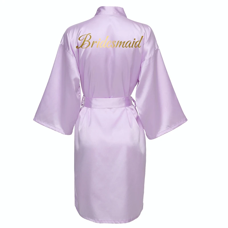 Women Bridesmaid Robes Silk Satin Robe Bride Robe Bridal Wedding Robe Lavender Solid Robe Gown Silk Robes for Women