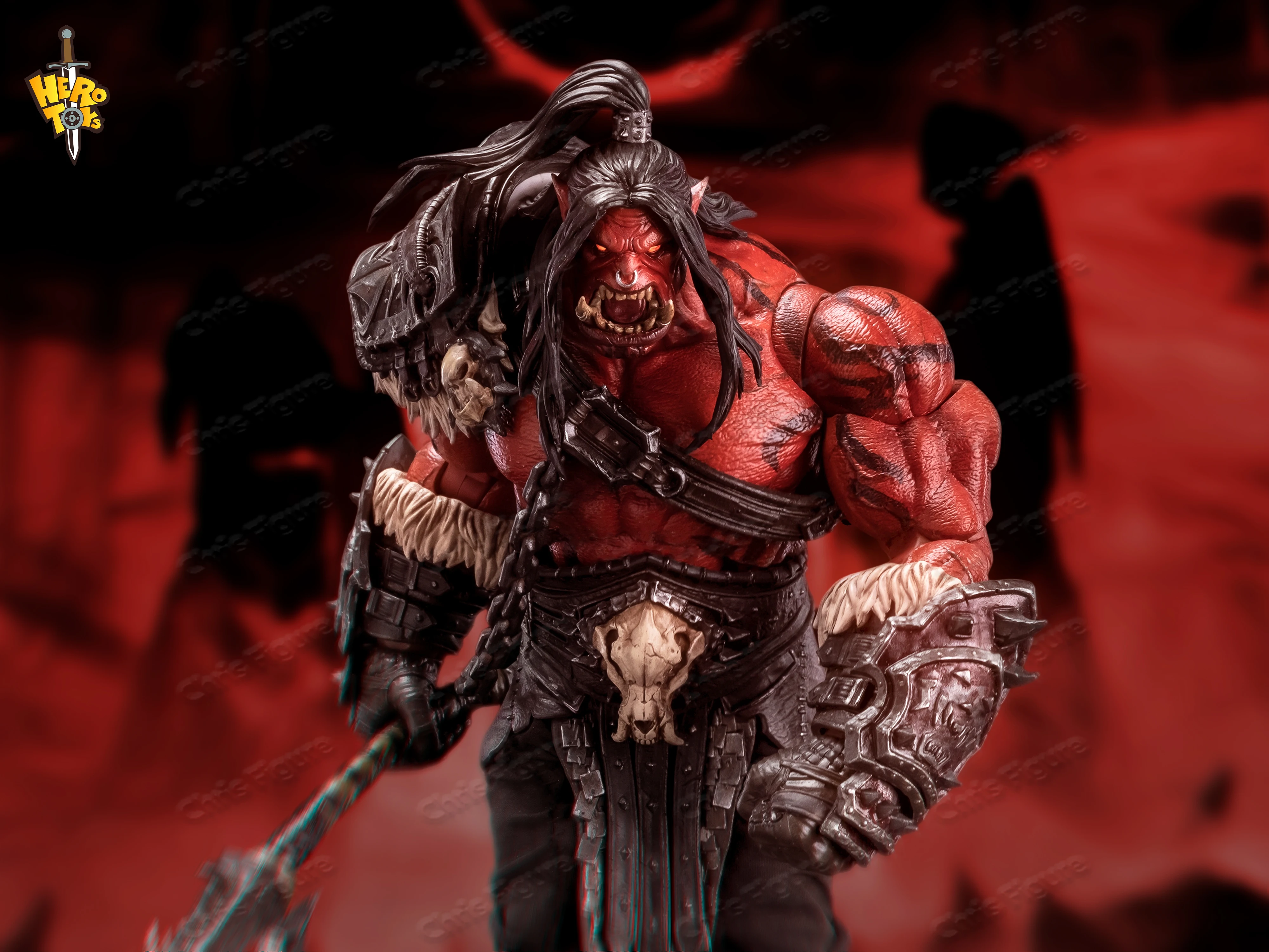 Фото В наличии: Коллекционная фигурка Grommash Hellscream из World of Warcraft, масштаб 1:10, Воин-орк, командир Орды, модель игрушки №3