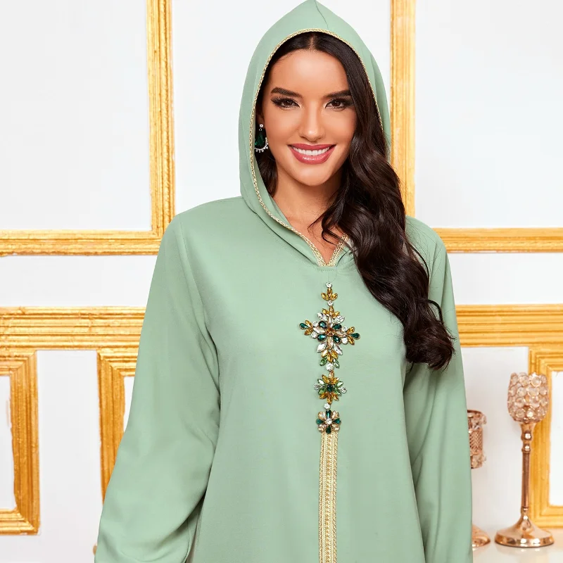 Abaya Дубай Турция мусульманское платье с капюшоном женское марокканское Caftan