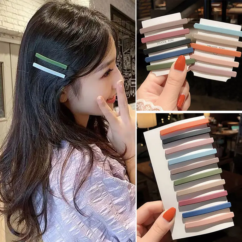 

Wholesale Hairpins Solid Color Matte Barrettes Hair BB Clips for Children Girls Kids Gifts Metal Bangs Hairgrips Accessories