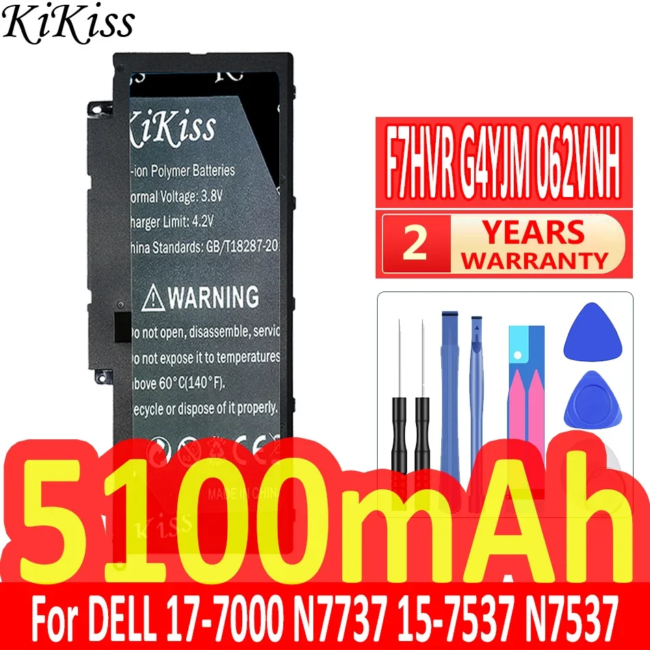 

5100mAh KiKiss Powerful Battery F7HVR G4YJM 062VNH For DELL Inspiron 17-7000 N7737 15-7537 N7537