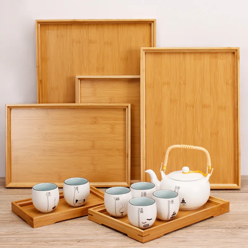 

Деревянная прямоугольная тарелка, бамбуковый поднос, тарелка для чайной чашки, тарелка для фруктов, поднос для хранения, декоративная тарел...