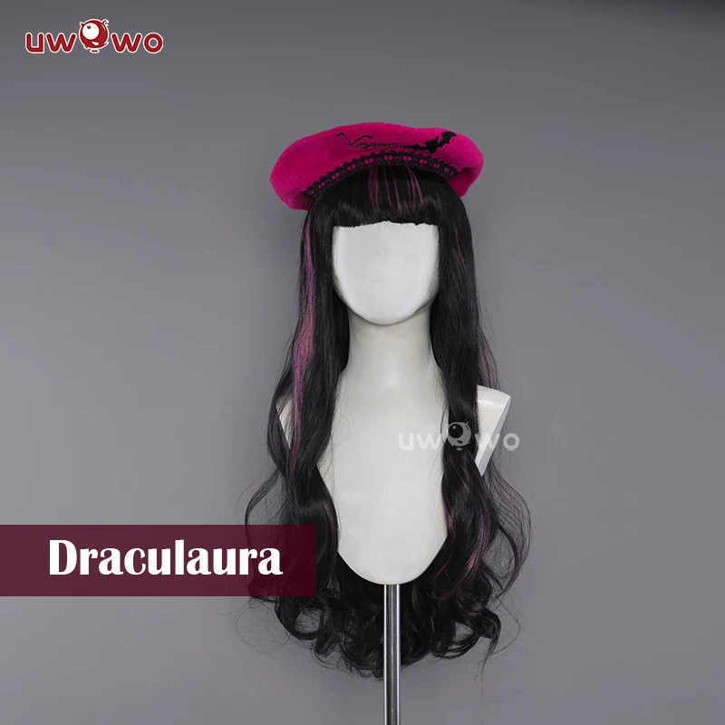PRE-SALE UWOWO Monster High Cosplay Draculaura  Cosplay Wig Black and Pink 75CM Long Hair Heat Resistant