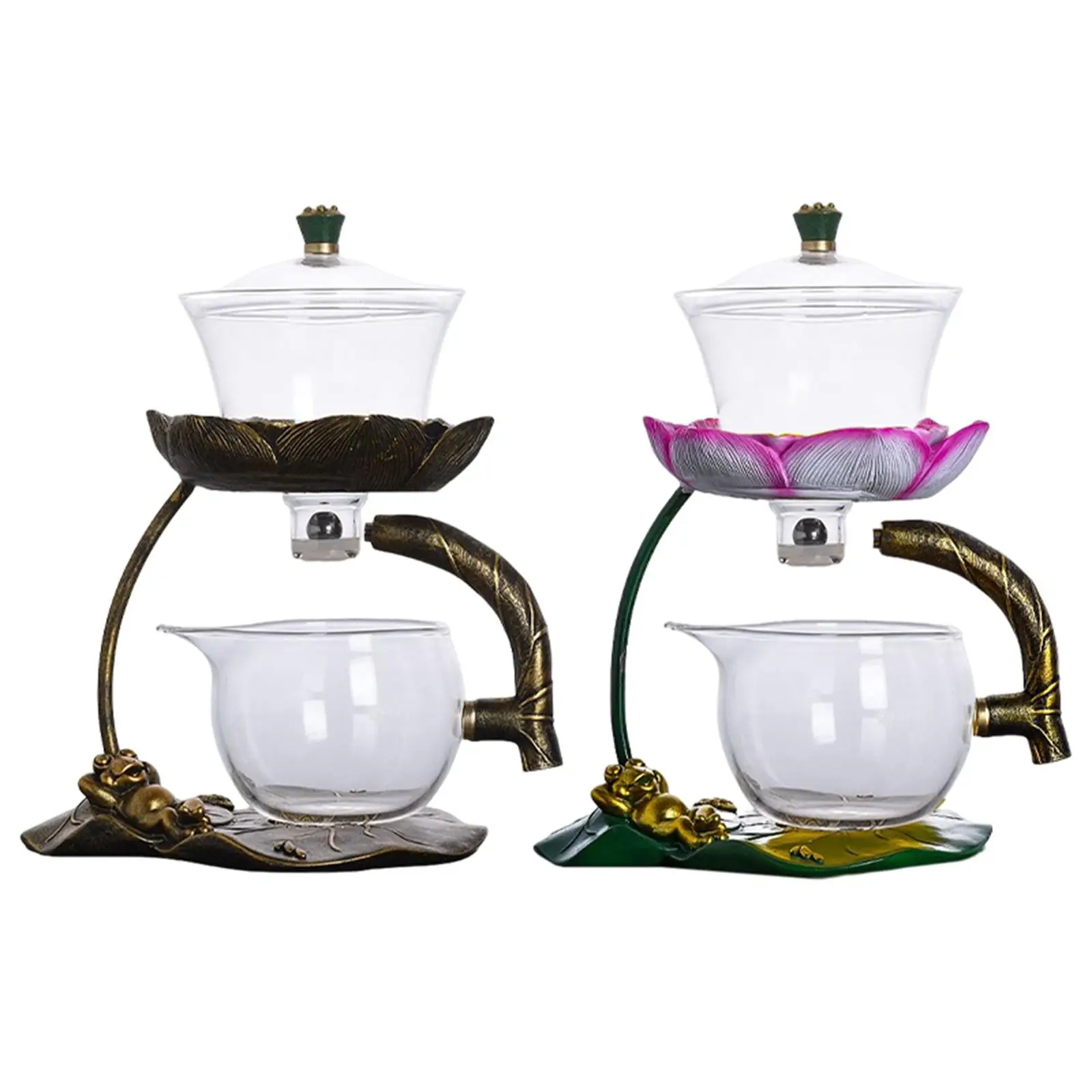 

Lazy Kungfu Glass Tea Set with Stainless Steel Infuser for Tea House Meeting