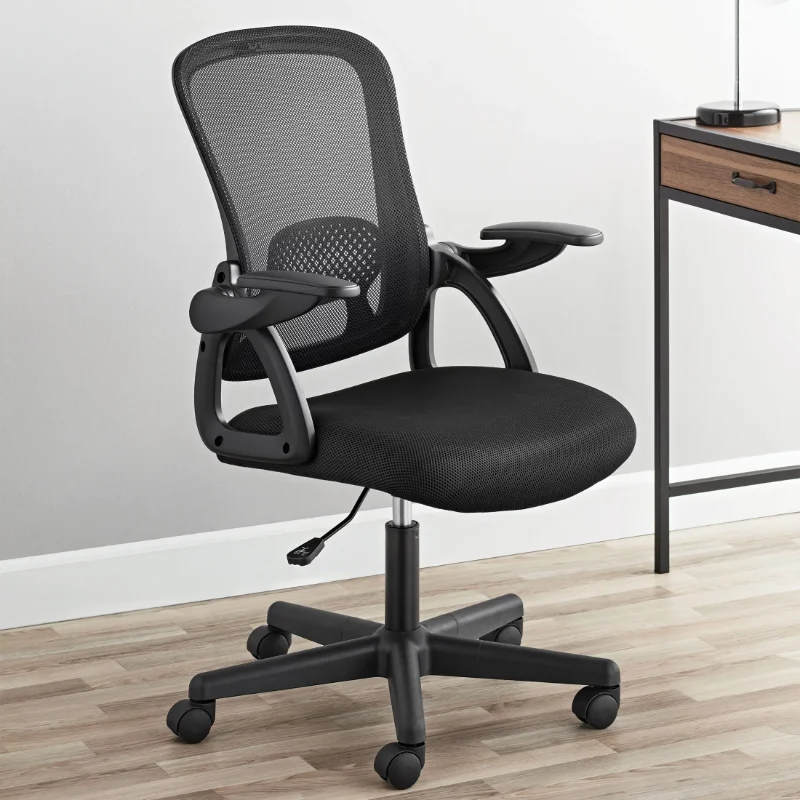 With Flip-up Arms, Black Fabric, 275 Lb