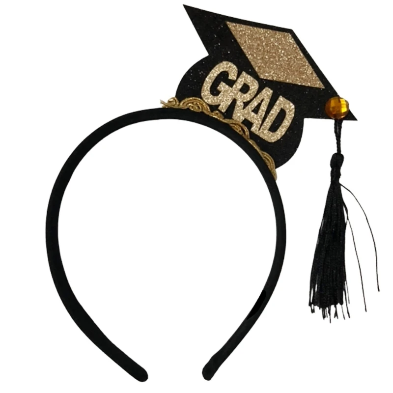

Graduation Hat Mini GRAD Glitters Headband Mini Grad Tassle Graduation Cap