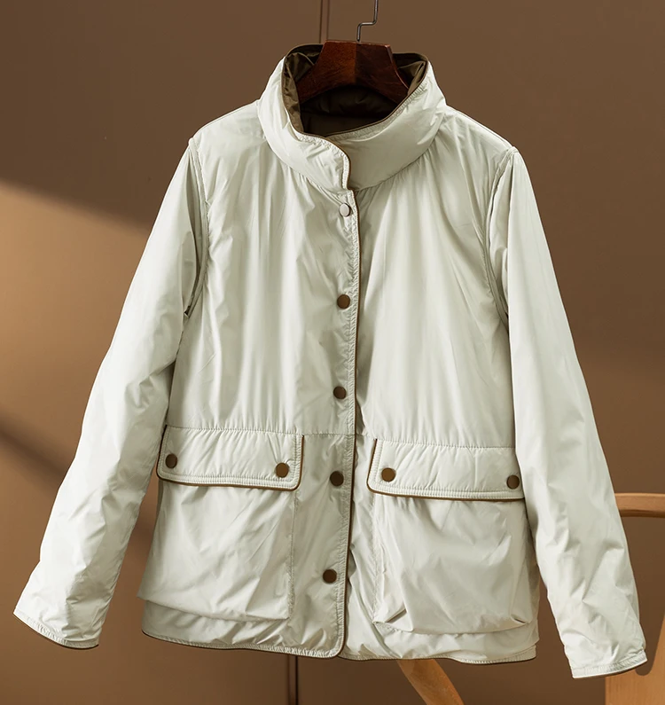 Thin 90% White Goose Down  Casual  Autumn/Winter  Winter Jacket Women Coats for Winter for Women Covered Button  Abrigos