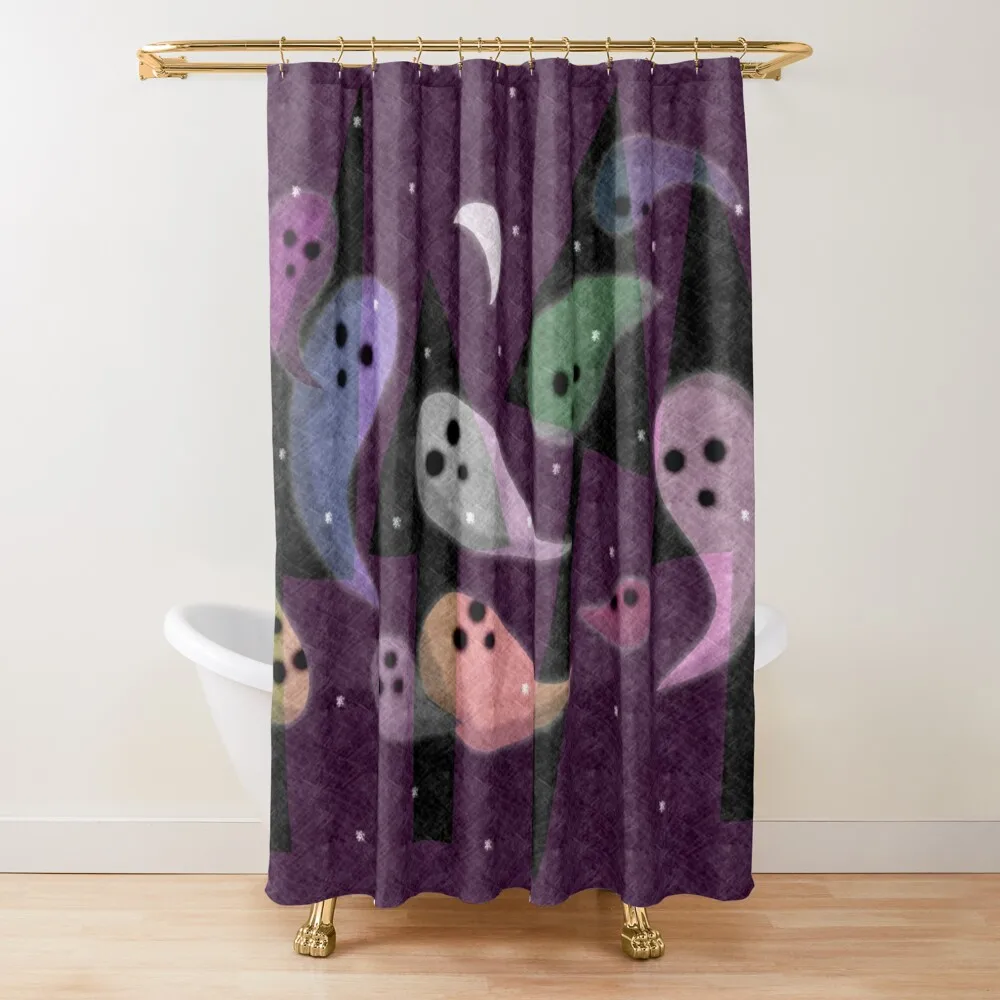 

Ghosts Gather For First Snowfall Partition Bestseller Retro Elegant Shower Curtains
