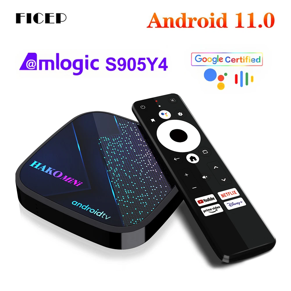 

2022 HAKOMiNi TV BOX Android 11 Amlogic S905X4 Smart TV Box DDR4 4 ГБ 32 ГБ Wifi 100 м LAN BT5.0 4K медиаплеер TV BOX телеприставка