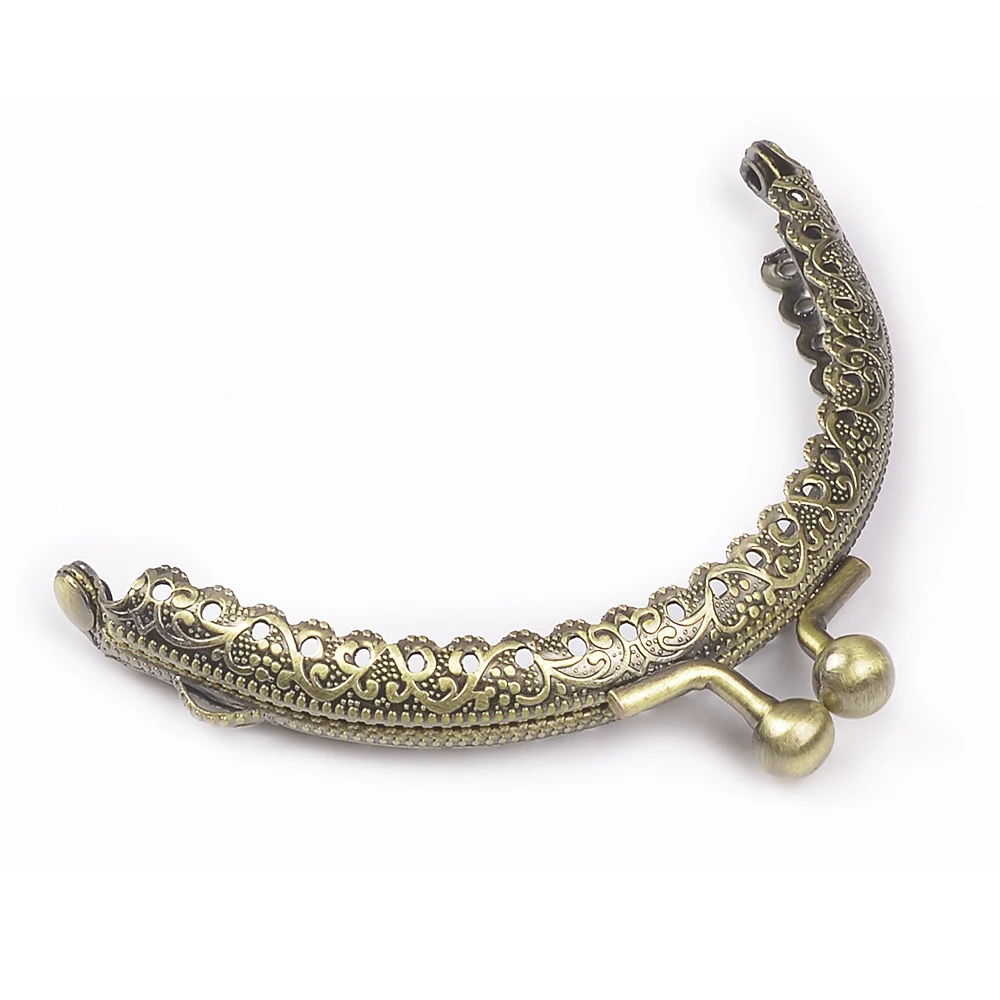8.5cm Metal Purse Frame Handle for Clutch Bag Handbag Accessories Making Kiss Clasp Lock Antique Bronze  Hardware