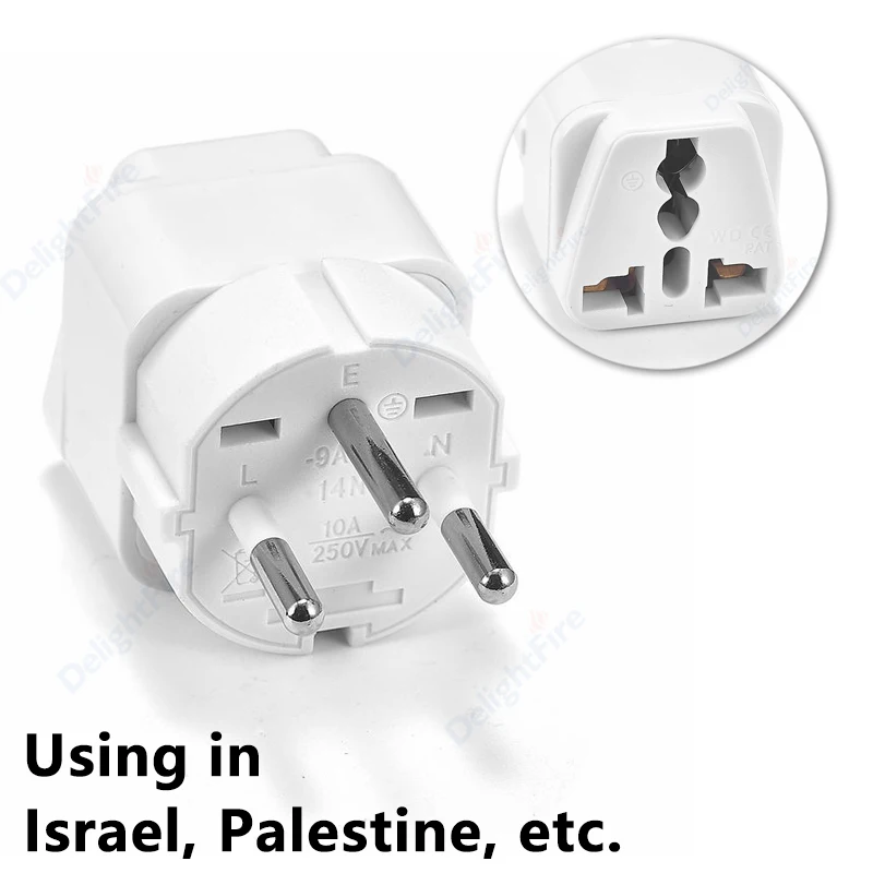 

Израильский адаптер, универсальный адаптер AU, США, ЕС, Великобритании для путешествий, 1–2 электрических розеток, палестинский израильский преобразователь вилки, розетка переменного тока