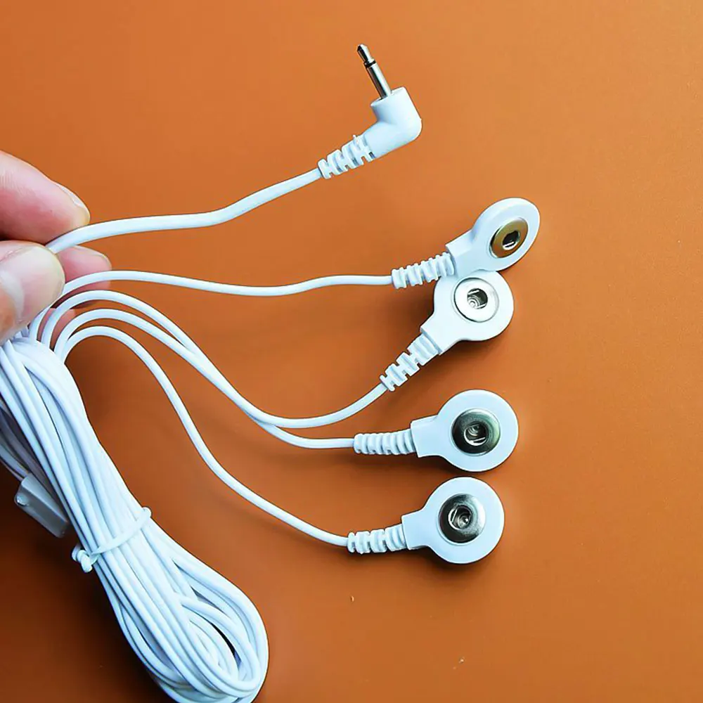 1 шт. 2/4 кнопки электрод для электротерапии провод электрического удара кабель